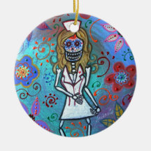 Dia de los Muertos Nurse II peignant Ornements