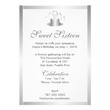 Diadème blanc argenté Invitation-Cust. de sweet si