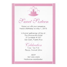 Diadème blanc rose Invitation-Cust. de sweet sixte