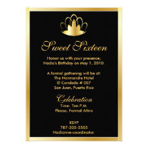 Diadème d'or Invitation-Customize. de sweet sixtee