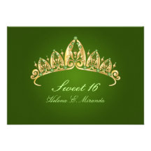 Diadème du bonbon 16//invitations vertes