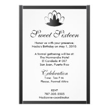 Diadème noir d'or Invitation-Cust. de sweet sixtee