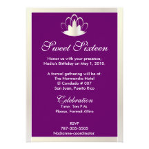 Diadème pourpre blanc Invitation-Cust. de sweet si