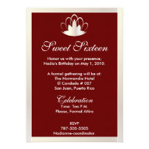 Diadème rouge blanc Invitation-Cust. de sweet sixt
