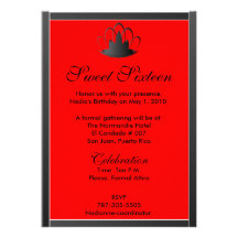 Diadème rouge noir Invitation-Cust. de sweet sixte