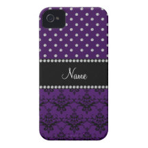Diamants pourpres nommés personnalisés de pourpre  coques iPhone 4 Case-Mate
