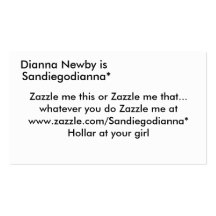 Dianna Newby is, Sandiegodianna*, Zazzle me thi… Visitekaart Sjablonen
