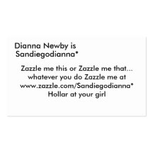 Dianna Newby is, Sandiegodianna*, Zazzle me thi… Visitekaart Sjablonen