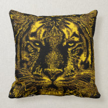 Dichte omhooggaand van het Gezicht van de tijger Decoratie Kussen