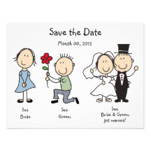 Dick et Jane mignons sauvent les cartes de date Faire-parts