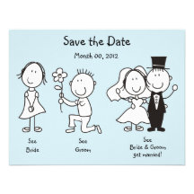 Dick et Jane mignons sauvent les cartes de date Bristols