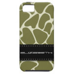 Dierlijke Patroon van de Giraf van de olijf het Gr Case-Mate iPhone 5 Hoesje