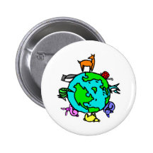 Dierlijke Planeet Speld Buttons