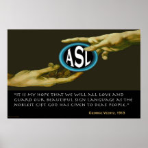 Dieu a donné l'ASL aux personnes sourdes (36" x24" Posters