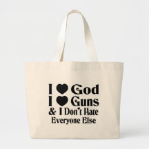 Dieu et armes à feu sacs en toile