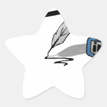 Digitale Inkt Stervormige Sticker