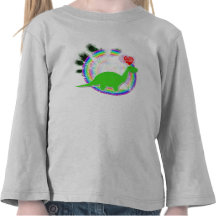 Dino vert dans la chemise de bande dessinée de for t-shirts
