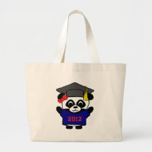 Diplômé 2012 de bleu marine et de rouge de panda d sac en toile