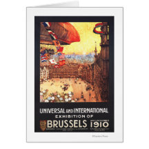 Dirigeable de Lebaudy avec des drapeaux du monde à Carte