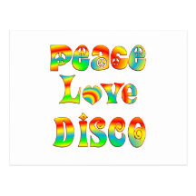 Disco d'amour de paix cartes postales