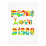 Disco d'amour de paix cartons d'invitation personnalisés