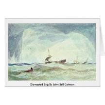 Dismasted Brig par vente Cotman de John Carte De Vœux
