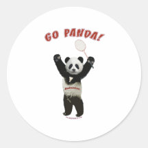 Disparaissent le badminton de panda autocollant rond