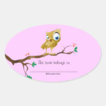 Dit boek behoort tot - Uil Bookplates Ovale Stickers
