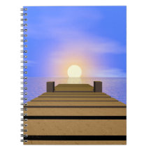 Dock de coucher du soleil d'été carnets à spirale