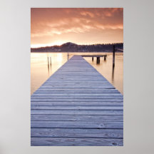 Dock de coucher du soleil affiches
