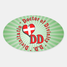 DOCTEUR DE LOGO D'ACRONYMES DE DENSITÉ DOUBLE DE D AUTOCOLLANTS OVALES