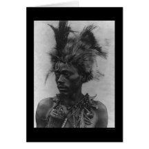 Docteur de sorcière africain 1920 carte de vœux