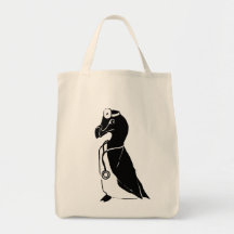 Docteur noir et blanc "de pingouin de Doc." de pin Sacs De Toile