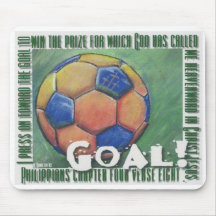 Doel! de bal van het scripturevoetbal mousepad muismatten