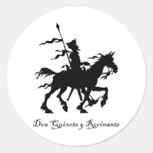 Don don Quichotte y Rocinante Autocollants