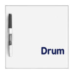 donkerblauw de muziekontwerp van de trommeltekst dry erase whiteboards