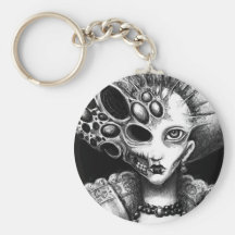 Donkere Kunst "Lizzy" door Laura Moran Sleutel Hanger