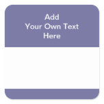 Donkere paars met wit gebied en tekst stickers