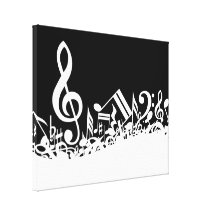 Dooreengegooide Muzieknoten Canvas Print
