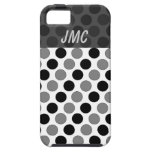Dottie diagonal gris noir décoré d'un monogramme étui iPhone 5