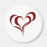 Double coeur rouge aimants
