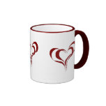 Double coeur rouge tasse