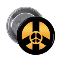 Double signe de paix d'or badges publicitaires