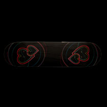 Doubles coeurs dans le noir planches à roulettes