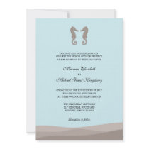 Doubles invitations de mariage d'hippocampe d'océa