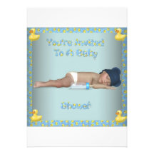 Douche 2 van de Jongen van het baby Gepersonaliseerde Uitnodigingen