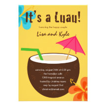 Douche de Luau ou partie de fiançailles Invitations