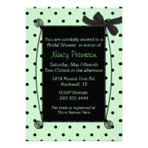 Douche nuptiale assez verte et noire de point de p invitations