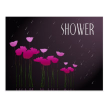 douche nuptiale avec des pavots cartes postales