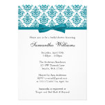 Douche nuptiale de damassé d'arc bleu turquoise de faire-parts